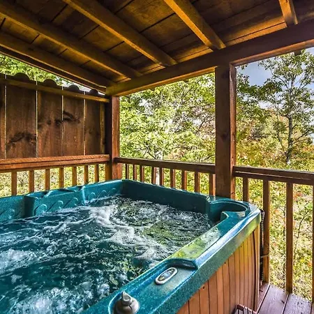 View! Cozy, Private, Fireplace, Hot Tub Log Cabin, Honeymoon!